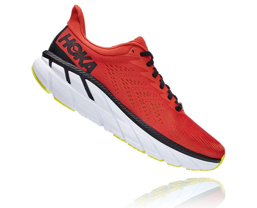 Hoka One One Hardloopschoenen Heren - Clifton 7 - Rood - MV6597041